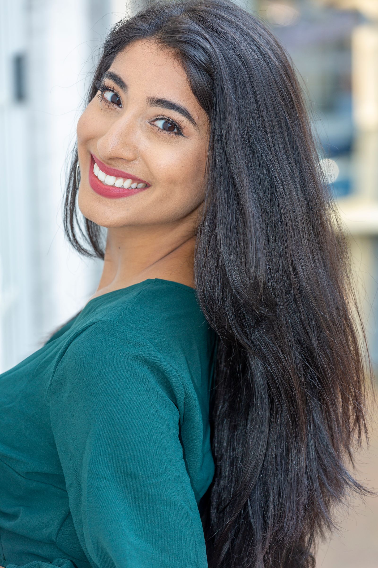 Illustrative smiling hair portrait